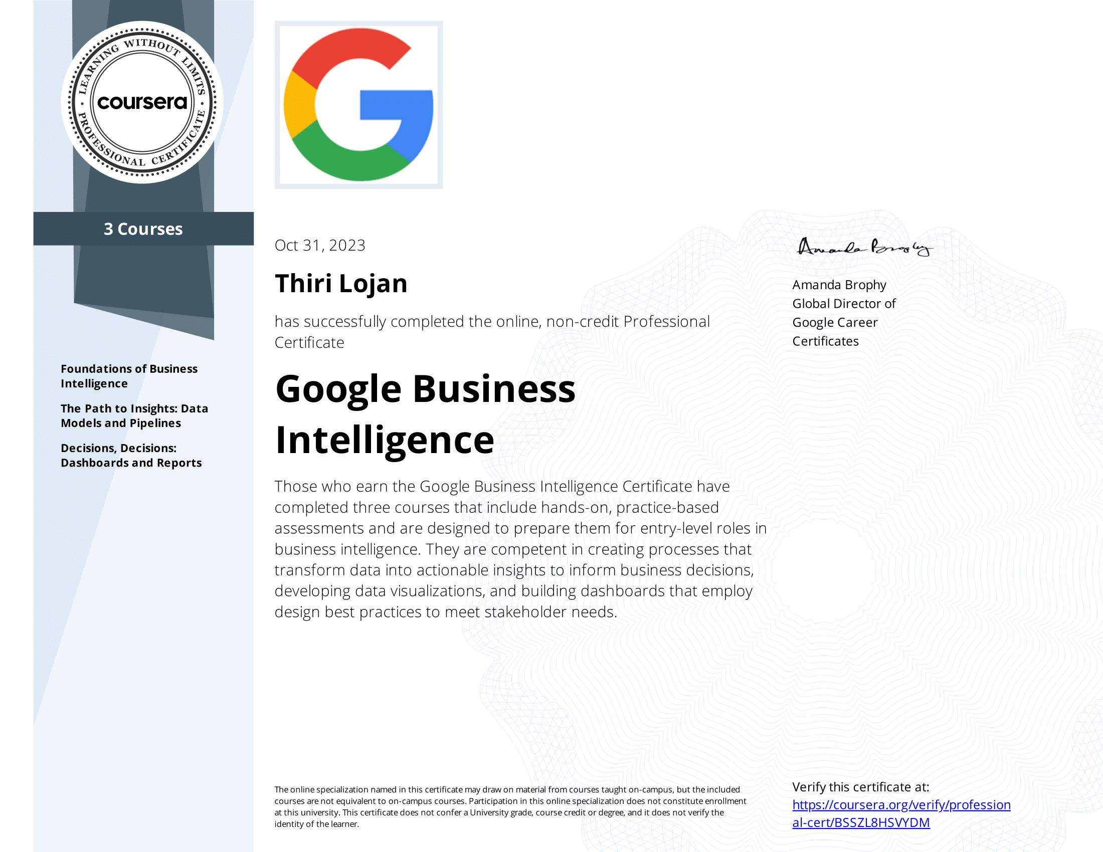 Google Business Intelligence